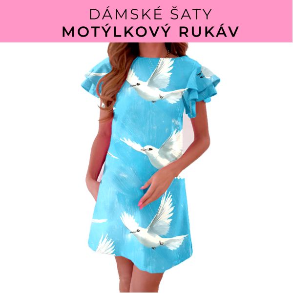 DÁMSKÝ střih - šaty s motýlkovým rukávem