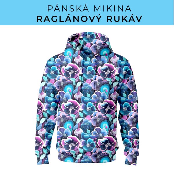 PÁNSKÝ střih - mikina raglan ZÁKLADNÍ s kapucí