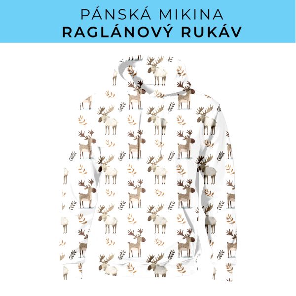 PÁNSKÝ střih - mikina raglan ZÁKLADNÍ s kapucí