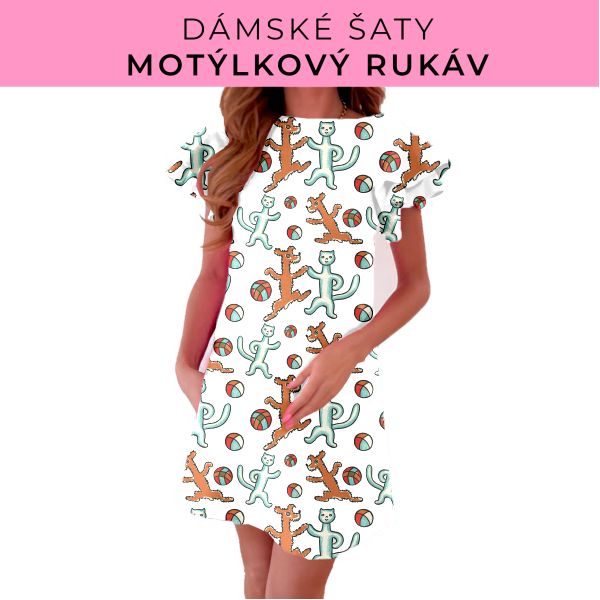 DÁMSKÝ střih - šaty s motýlkovým rukávem