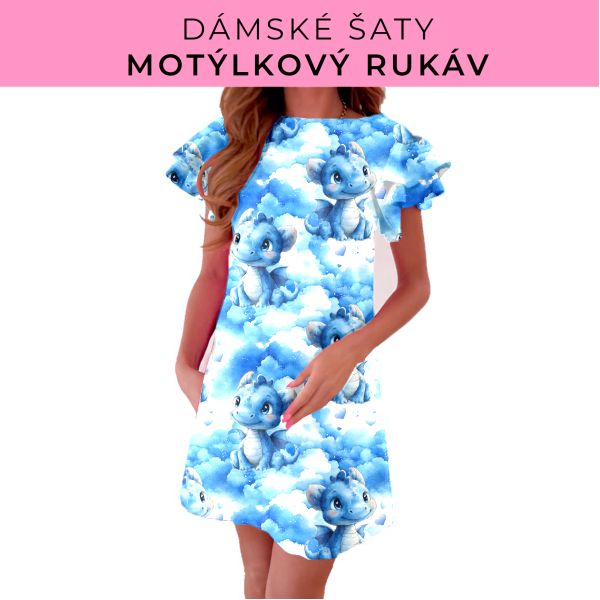 DÁMSKÝ střih - šaty s motýlkovým rukávem