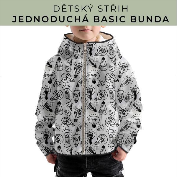 Dětský střih - jednoduchá dětská BASIC  bunda