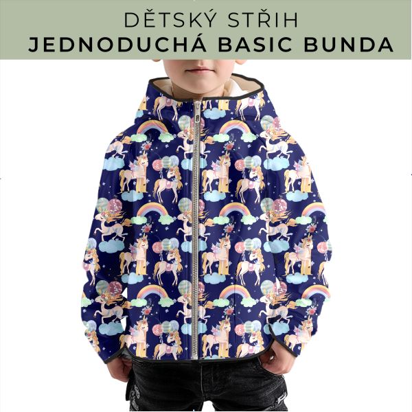 Dětský střih - jednoduchá dětská BASIC  bunda