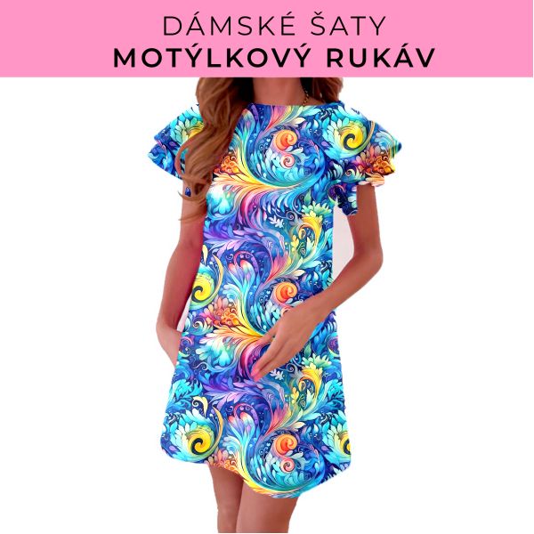 DÁMSKÝ střih - šaty s motýlkovým rukávem