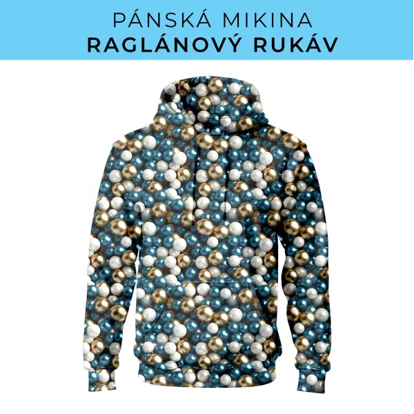 PÁNSKÝ střih - mikina raglan ZÁKLADNÍ s kapucí