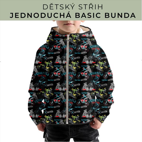 Dětský střih - jednoduchá dětská BASIC  bunda
