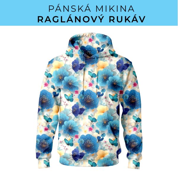 PÁNSKÝ střih - mikina raglan ZÁKLADNÍ s kapucí