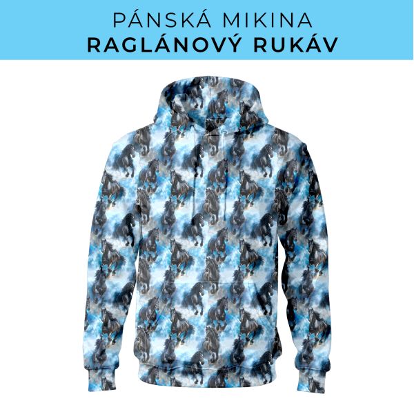 PÁNSKÝ střih - mikina raglan ZÁKLADNÍ s kapucí