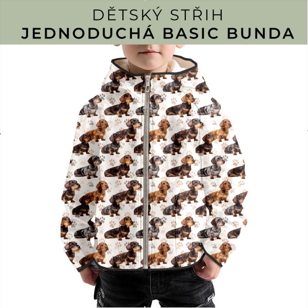 Dětský střih - jednoduchá dětská BASIC  bunda