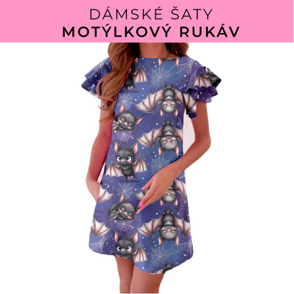 DÁMSKÝ střih - šaty s motýlkovým rukávem