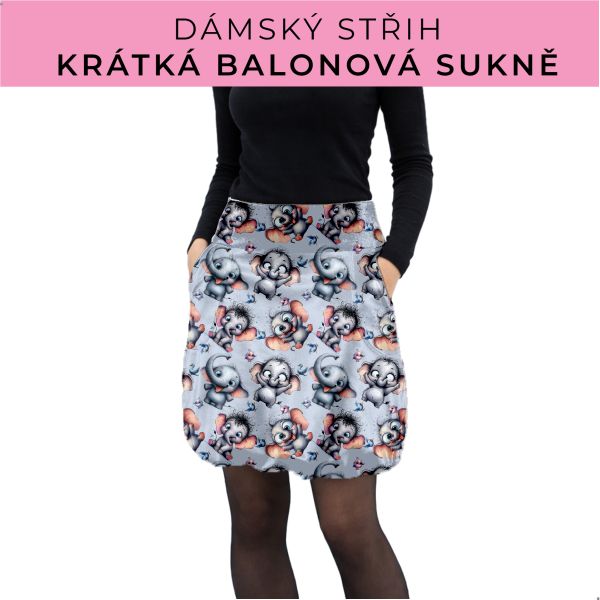 Dámský střih - balonová krátká sukně