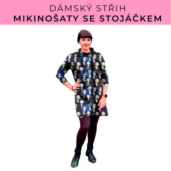Dámský střih - mikinové šaty se stojáčkem