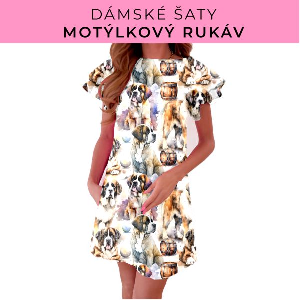 DÁMSKÝ střih - šaty s motýlkovým rukávem
