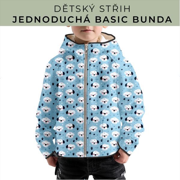 Dětský střih - jednoduchá dětská BASIC  bunda