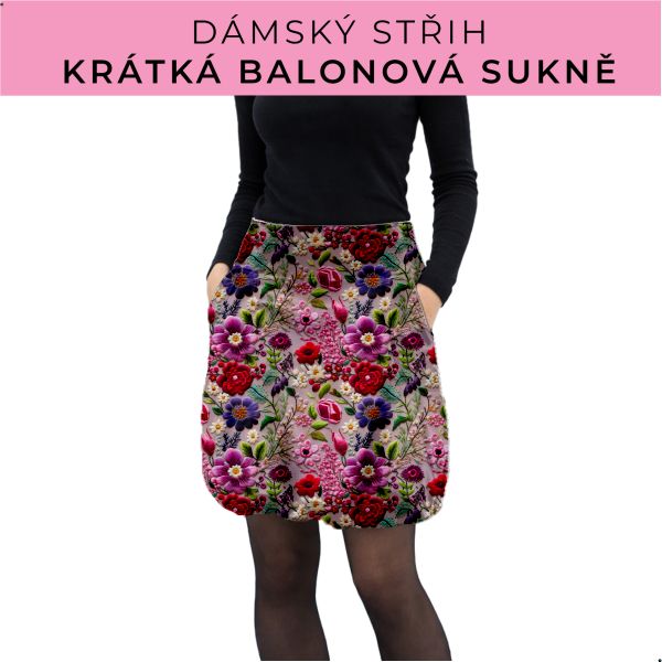 Dámský střih - balonová krátká sukně