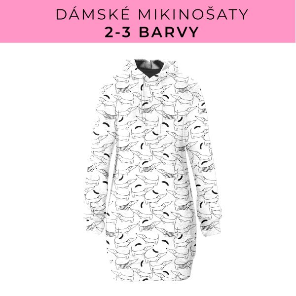 DÁMSKÝ střih - Mikinošaty 2-3 barvy