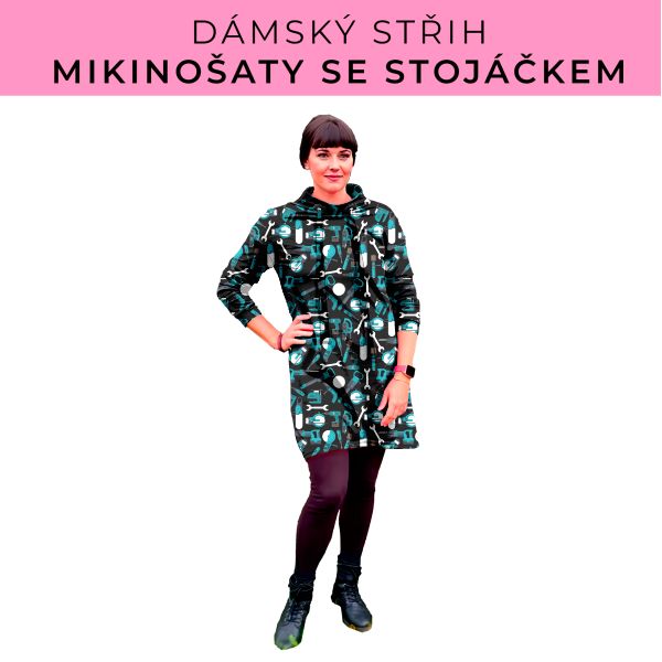 Dámský střih - mikinové šaty se stojáčkem