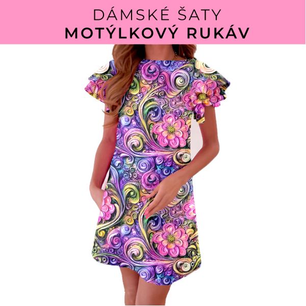 DÁMSKÝ střih - šaty s motýlkovým rukávem