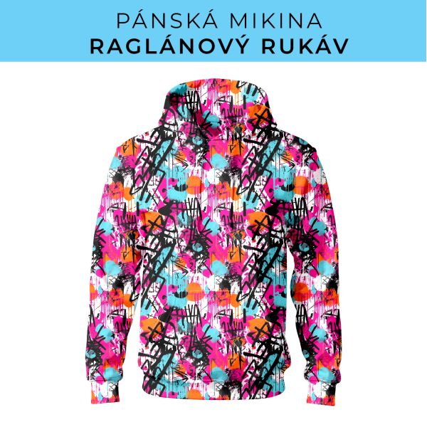 PÁNSKÝ střih - mikina raglan ZÁKLADNÍ s kapucí