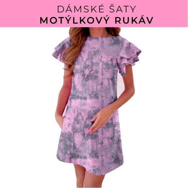 DÁMSKÝ střih - šaty s motýlkovým rukávem