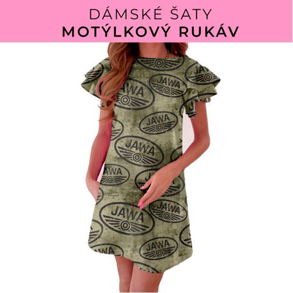 DÁMSKÝ střih - šaty s motýlkovým rukávem