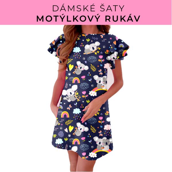 DÁMSKÝ střih - šaty s motýlkovým rukávem