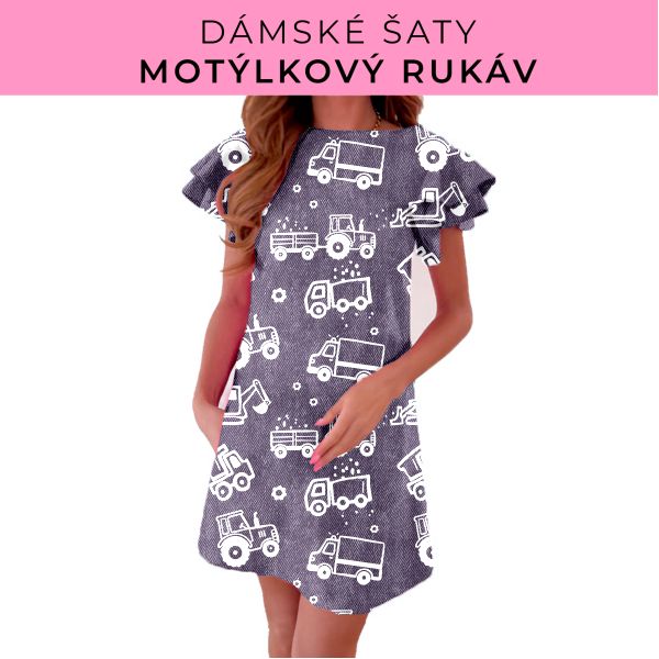 DÁMSKÝ střih - šaty s motýlkovým rukávem