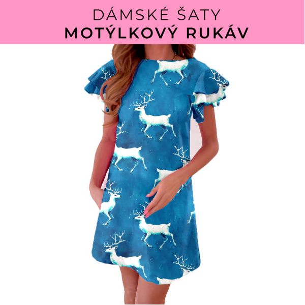DÁMSKÝ střih - šaty s motýlkovým rukávem