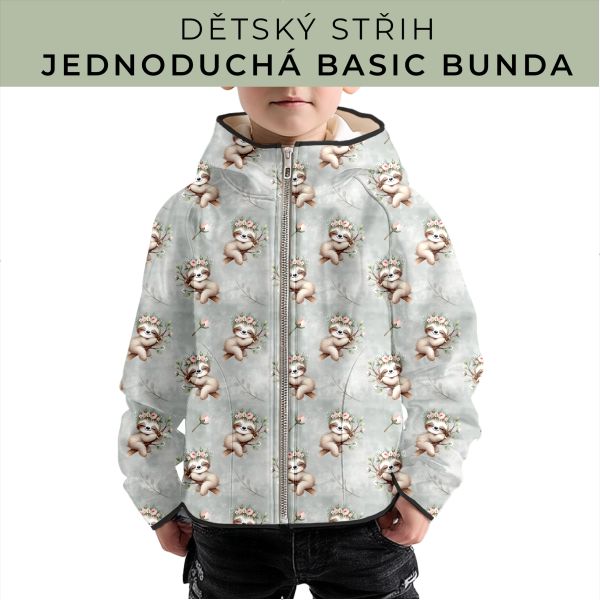 Dětský střih - jednoduchá dětská BASIC  bunda