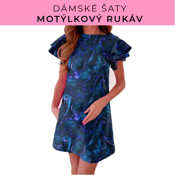 DÁMSKÝ střih - šaty s motýlkovým rukávem