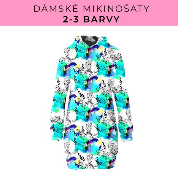 DÁMSKÝ střih - Mikinošaty 2-3 barvy