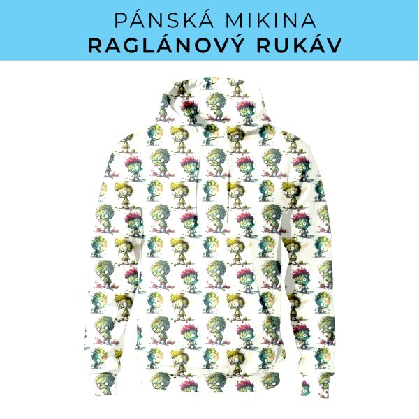 PÁNSKÝ střih - mikina raglan ZÁKLADNÍ s kapucí