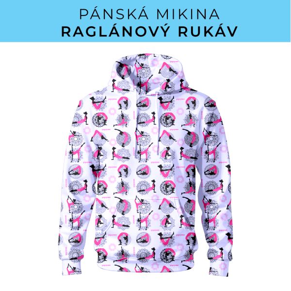 PÁNSKÝ střih - mikina raglan ZÁKLADNÍ s kapucí