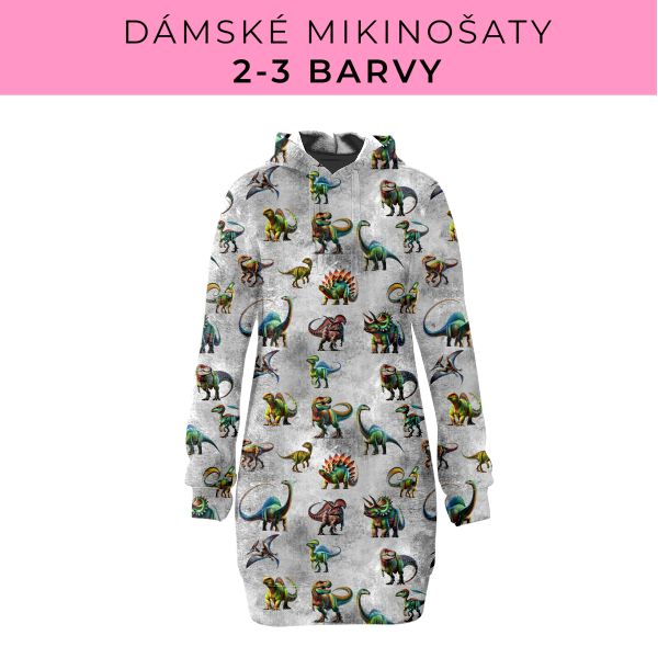 DÁMSKÝ střih - Mikinošaty 2-3 barvy