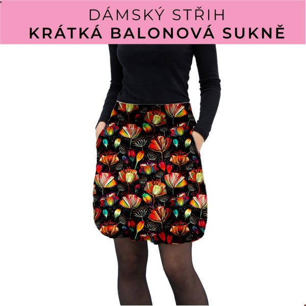 Dámský střih - balonová krátká sukně