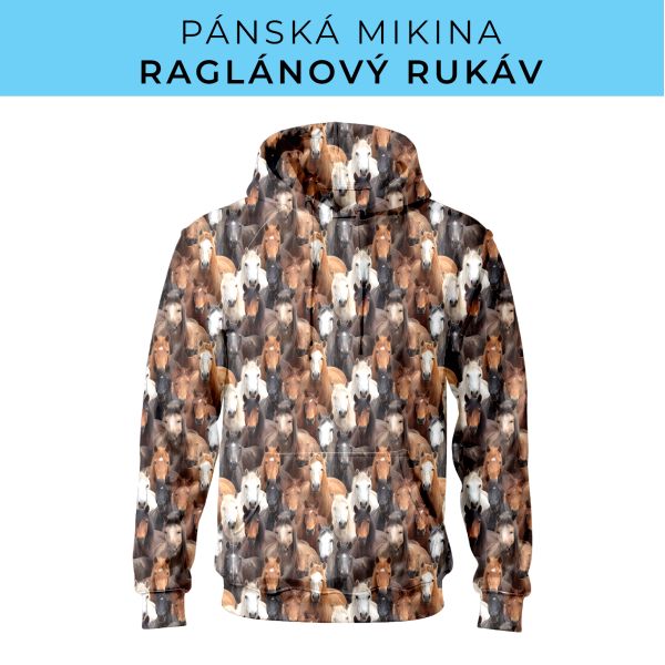 PÁNSKÝ střih - mikina raglan ZÁKLADNÍ s kapucí