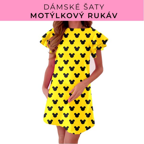 DÁMSKÝ střih - šaty s motýlkovým rukávem