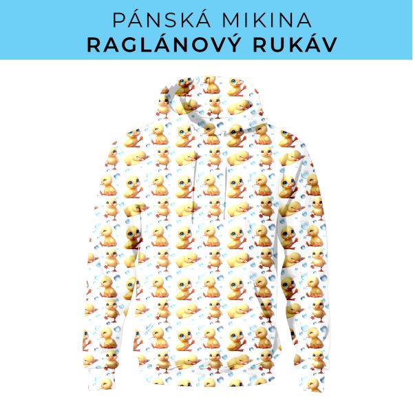 PÁNSKÝ střih - mikina raglan ZÁKLADNÍ s kapucí