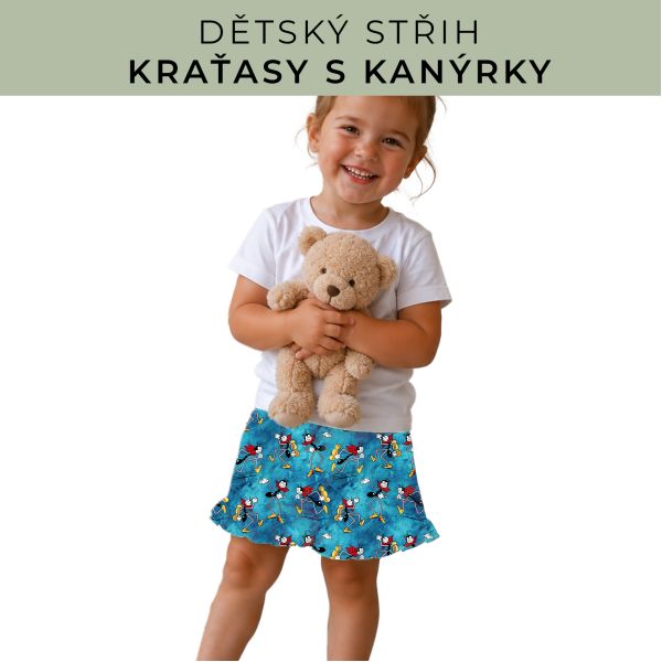 Dětský střih - Kraťásky s kanýrkem