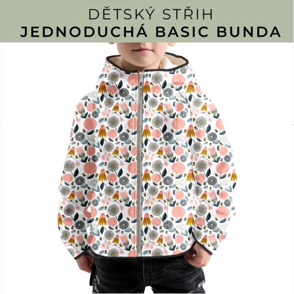Dětský střih - jednoduchá dětská BASIC  bunda