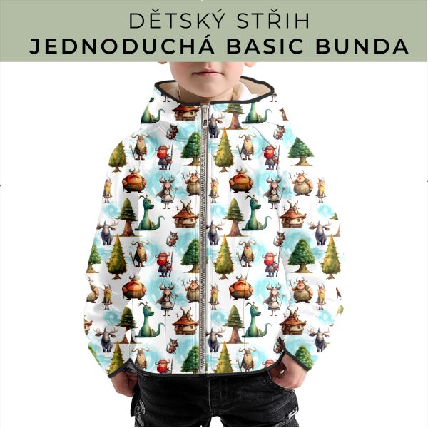 Dětský střih - jednoduchá dětská BASIC  bunda
