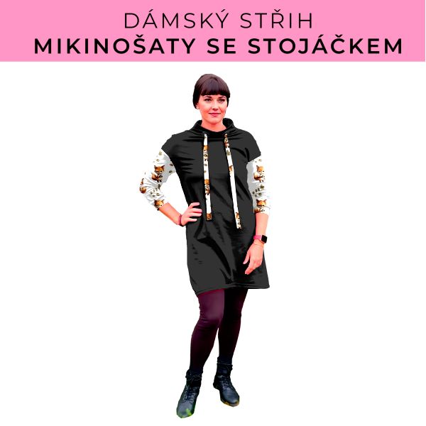 Dámský střih - mikinové šaty se stojáčkem
