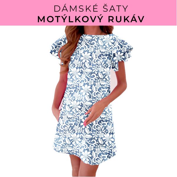DÁMSKÝ střih - šaty s motýlkovým rukávem