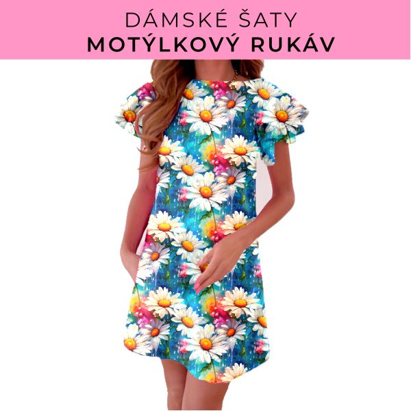 DÁMSKÝ střih - šaty s motýlkovým rukávem