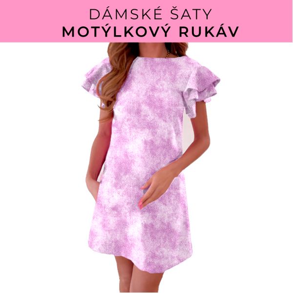 DÁMSKÝ střih - šaty s motýlkovým rukávem