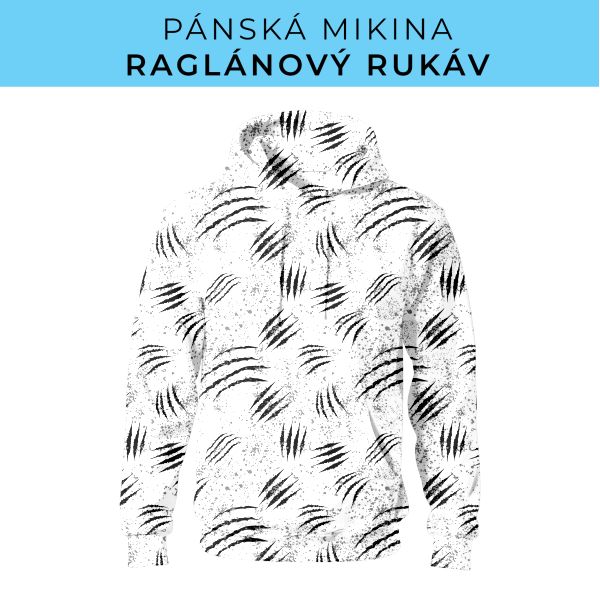 PÁNSKÝ střih - mikina raglan ZÁKLADNÍ s kapucí
