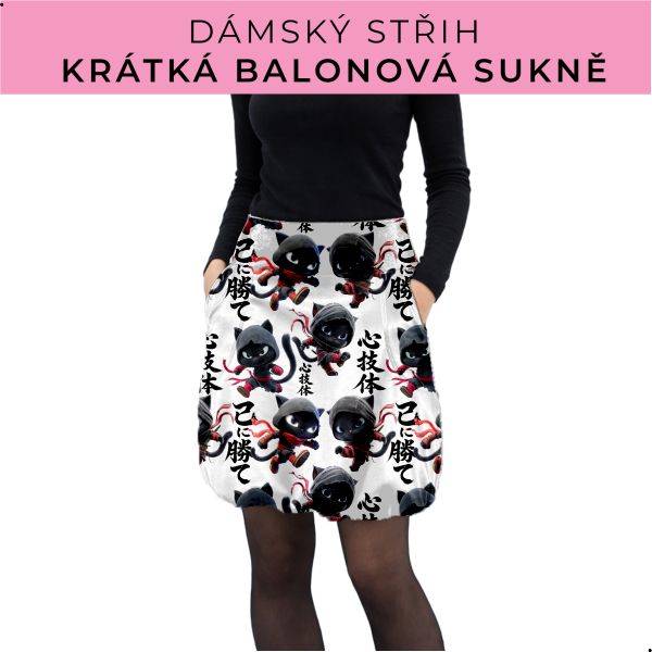 Dámský střih - balonová krátká sukně