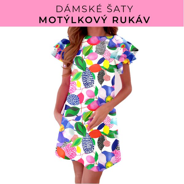 DÁMSKÝ střih - šaty s motýlkovým rukávem