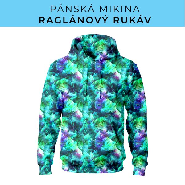 PÁNSKÝ střih - mikina raglan ZÁKLADNÍ s kapucí