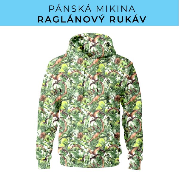 PÁNSKÝ střih - mikina raglan ZÁKLADNÍ s kapucí